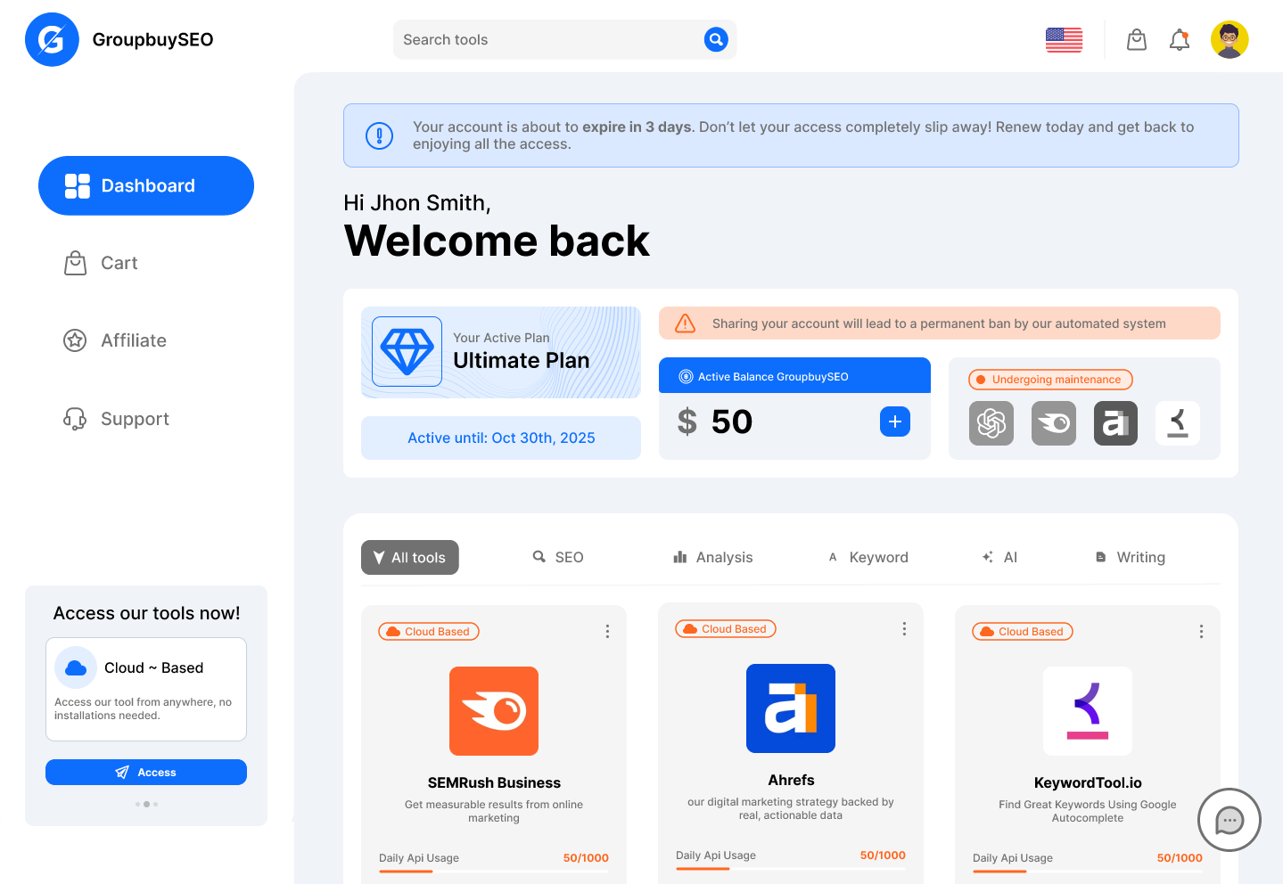 GroupbuySEO Dashboard